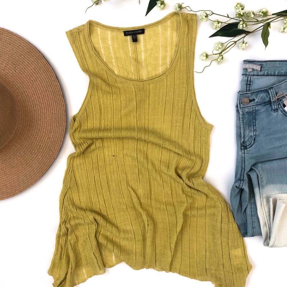 Eileen Fisher Yellow sheer layer small